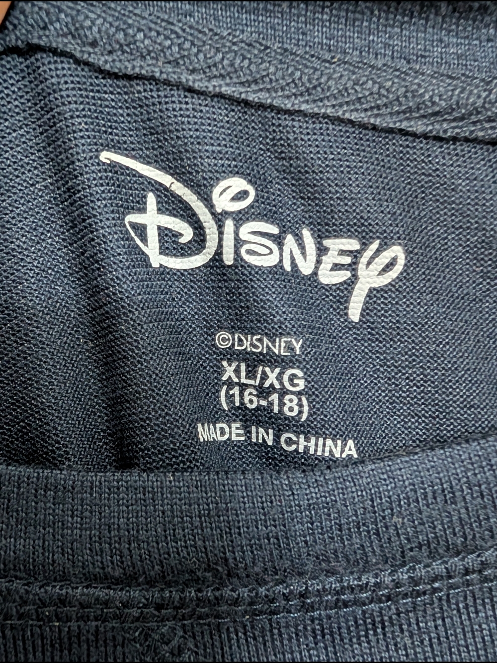 Disney Navy Long-Sleeve Sleep Shirt with Peach & Light Blue Stitch Graphic XL - Picture 3 of 6